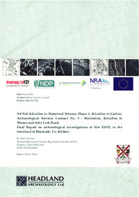 Object Archaeological excavation report,  E2870 Blackrath,  County Kildare.cover picture