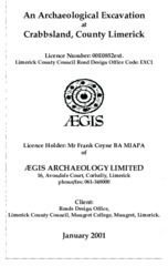 Object Archaeological excavation report, 00E0852 (ext.) Crabbsland, County Limerick.cover