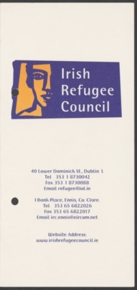 Object Membership form for the Irish Refugee Council [IRC]has no cover picture