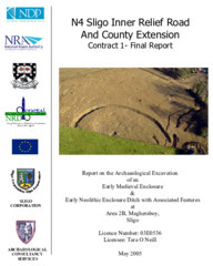 Object Archaeological excavation report, 03E0536 Area 2B Magheraboy, County Sligo.has no cover picture