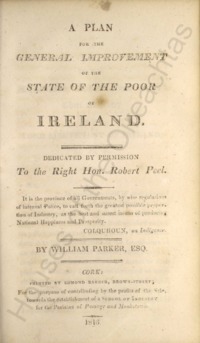 Object A plan for the general improvement of the state of the poor of Irelandcover picture