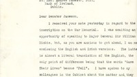 Object Letter from Sean MacEntee, Minister for Finance, Irish Free State, to Senator Andrew Jameson, Bank of Ireland, Dublin.cover picture
