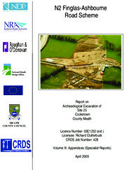Object Archaeological excavation report,  03E1252 Cookstown Site 25 Vol 3 Specialist Reports,  County Meath.cover picture