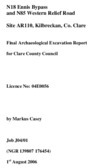 Object Archaeological excavation report,  04E0056 Kilbreckan Site AR110,  County Clare.has no cover