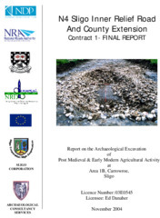 Object Archaeological excavation report, 03E0545 Area 1B Carrowroe, County Sligo.has no cover