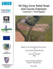 Object Archaeological excavation report, 03E0546 Area 2A Caltragh, County Sligo.cover picture