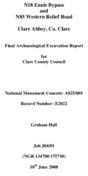 Object Archaeological excavation report,  E2022 Clare Abbey,  County Clare.cover picture