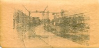 Object Print of an industrial scene featuring tracks and cranescover picture