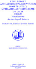 Object Archaeological excavation report, 03E0636 Site C Morett, County Laois.cover