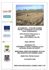 Object Archaeological excavation report,  E2662 Williamstown 4,  County Westmeath.has no cover picture