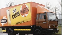Object Orange Jacob's delivery truck with Club Milk image on its sidecover picture