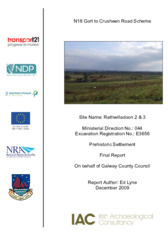 Object Archaeological excavation report,  E3656 Rathwilladoon 2 & 3,  County Galway.has no cover