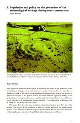 Object Legislation and policy on the protection of the archaeological heritage during road constructionhas no cover