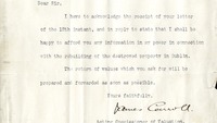 Object Letter from the Acting Commissioner of Valuation to Henry Campbell, Town Clerkcover