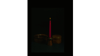 Object Candleholder with lit candle and two boxes designed by Maria Van Kesterencover picture