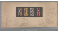 Object Four panels with symbols: Star, lilies, mitre and Gospel bookcover picture