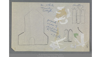 Object Belfast, Co. Antrim: Holy Trinity Church, Joanmount: Pencil sketch with outlines of church and stained glass windowscover picture