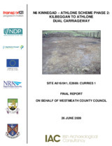 Object Archaeological excavation report,  E2669 Curries 1,  County Westmeath.has no cover