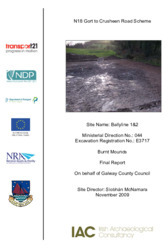 Object Archaeological excavation report,  E3717 Ballyline 1 & 2,  County Clare.cover picture