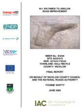 Object Archaeological excavation report,  E3204 Ballymoyle A022-019,  County Wicklow.cover
