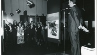 Object Gordon Lambert speaking at a modern art exhibitioncover picture