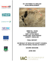 Object Archaeological excavation report,  E3209 Scratenagh A022-024,  County Wicklow.cover picture
