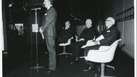 Object Gordon Lambert making a speech at an art exhibitioncover