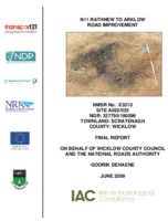 Object Archaeological excavation report,  E3210 Scratenagh A022-025,  County Wicklow.cover