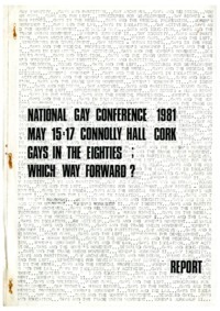 Object 1981 National Gay Conference Cork Reporthas no cover picture