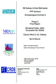 Object Archaeological excavation report,  E2055 Caraun More 2,  County Galway.cover picture