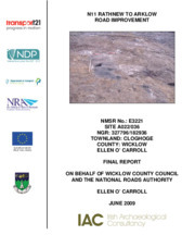 Object Archaeological excavation report,  E3221 Cloghoge A022-036,  County Wicklow.has no cover