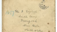 Object Envelope addressed to Patrick Englishcover