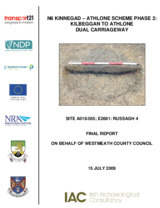 Object Archaeological excavation report,  E2681 Russagh 4,  County Offaly.cover picture