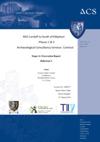 Object Archaeological excavation report,  16E0527 Ballytrust 1,  County Cavan.cover picture