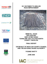 Object Archaeological excavation report,  E3229 Ballyclogh North A022-043,  County Wicklow.cover picture