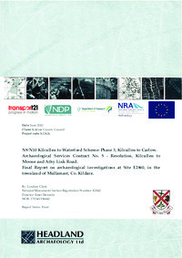 Object Archaeological excavation report,  E2860 Mullamast,  County Kildare.cover picture