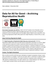 Object Data for All for Good – Archiving  Reproductive Healthcover picture
