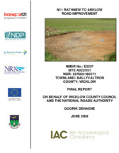 Object Archaeological excavation report,  E3237 Ballyvaltron A022-051,  County Wicklow.cover picture