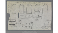Object Graiguenamanagh, Co. Kilkenny: Duiske Abbey Church: Pencil sketch with plan of church and location of windows, and notes about measurements and materials for repairscover picture