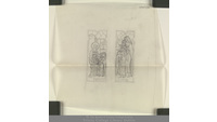 Object Belfast, Co. Antrim: Holy Trinity Church, Joanmount: Pencil sketch for two-light stained glass window  depicting Suffer little children episode from Matthew’s gospel (Matthew 19:14)has no cover picture