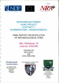 Object Archaeological excavation report, 01E0185 Kilsharvan 10, County Meath.cover picture