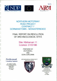 Object Archaeological excavation report, 01E0186 Kilsharvan 11, County Meath.has no cover