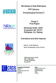 Object Archaeological excavation report,  E2121 Rathglass,  County Galway.has no cover picture