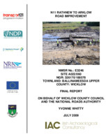 Object Archaeological excavation report,  E3246 Ballinameesda Upper A022-060,  County Wicklow.cover picture