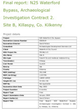 Object Archaeological excavation report, 03E0619 Killaspy B, County Kilkenny.cover picture