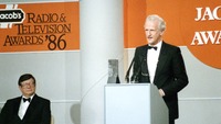Object Éamon de Buitléar addressing the audience at the Jacob's Radio and Television Awardscover picture