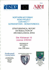 Object Archaeological excavation report, 01E0191 Kilsharvan 16 Final Report, County Meath.has no cover