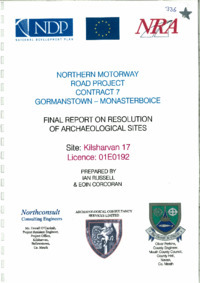 Object Archaeological excavation report, 01E0192 Kilsharvan 17, County Meath.cover