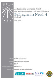 Object Archaeological excavation report,  E2417 Ballinglanna North 4,  County Cork.cover picture
