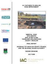 Object Archaeological excavation report,  E3261 Ballinaclogh A022-075,  County Wicklow.has no cover picture